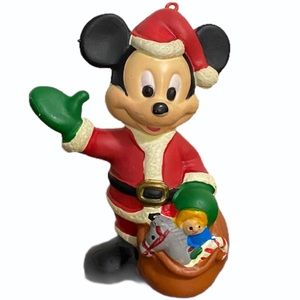 Vintage Disney Mickey Mouse Santa Ornament